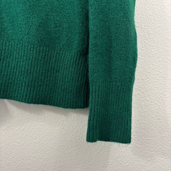 Zara Green Turtleneck Sweater with Ribbed Details Sm Academia Pullover Fall - Picture 8 of 12